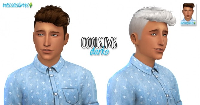 Sims 4 Cool Sims Darko hair edit at Nessa Sims