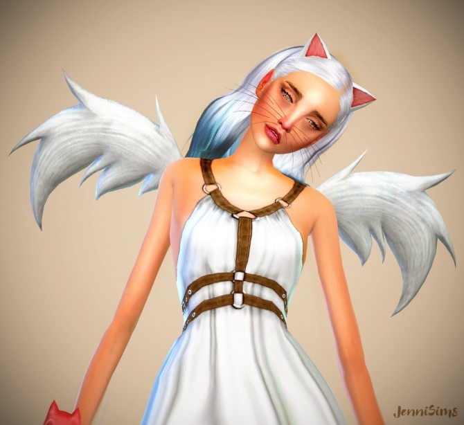 Sims 4 Neko Cat Wings, Whiskers, Ears, Bracelet at Jenni Sims