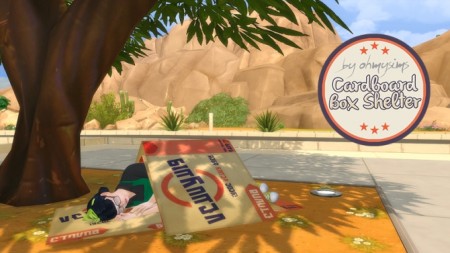 Cardboard Box Shelter at Oh My Sims 4