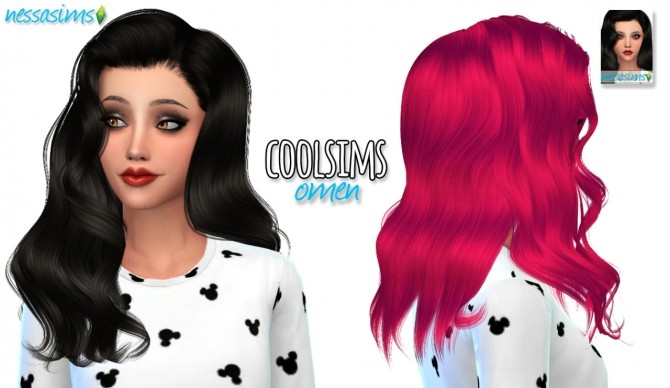 Sims 4 CoolSims Omen hair retexture at Nessa Sims