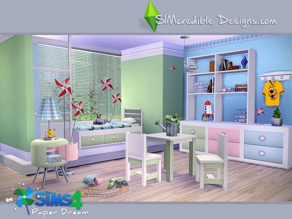 Sims 4 Paper dream kidsroom by SIMcredible! at TSR