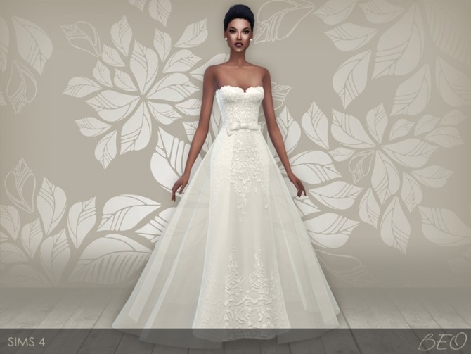 Sims 4 Wedding dress 28 V2 at BEO Creations