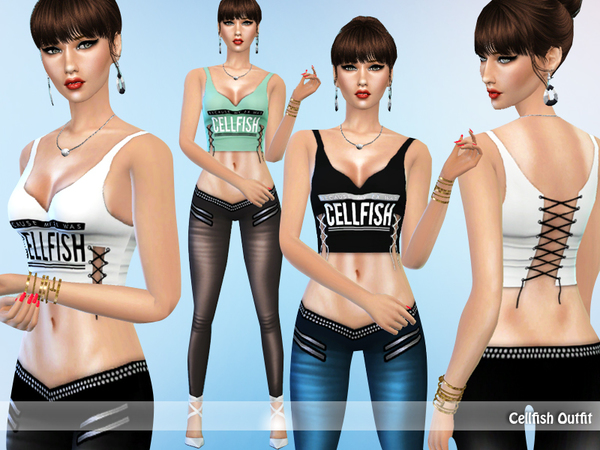 Sims 4 Cellfish Outfit by Saliwa at TSR