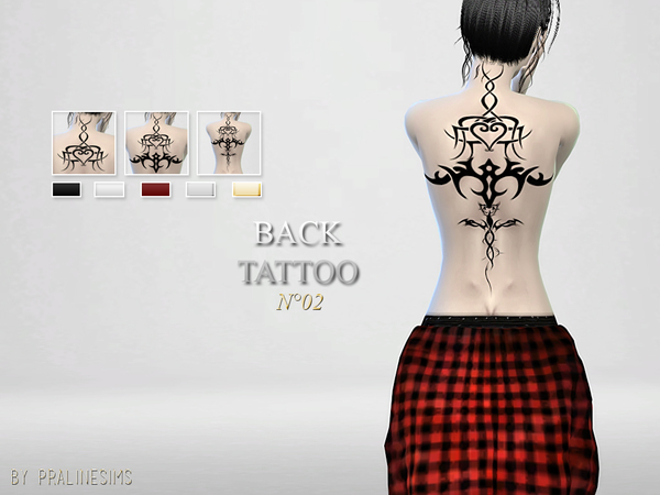 Sims 4 Back Tattoo N02 by Pralinesims at TSR