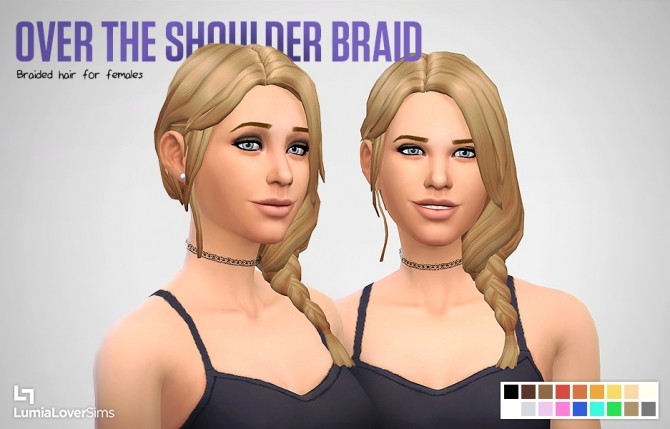 Sims 4 Over the shoulder braid at LumiaLover Sims