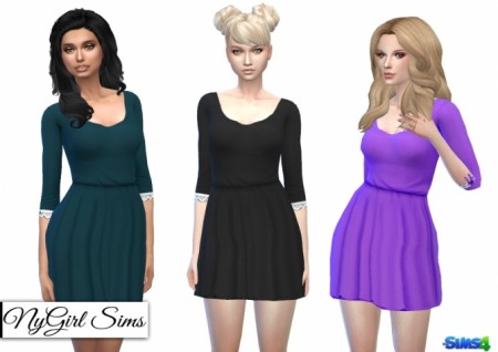Gathered Corset Back Dress at NyGirl Sims » Sims 4 Updates