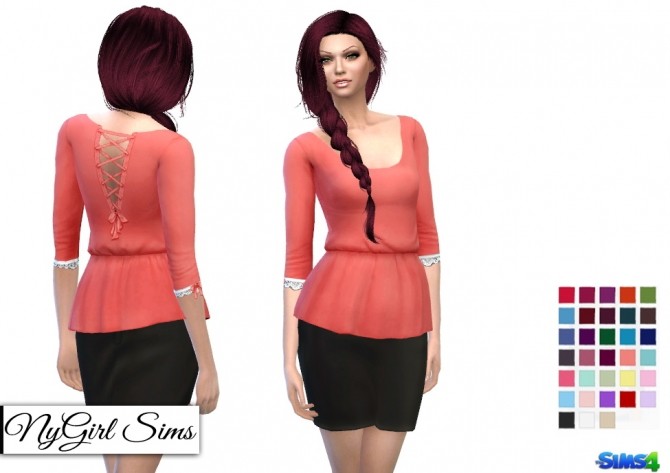 Sims 4 Corset Back Peplum Shirt at NyGirl Sims