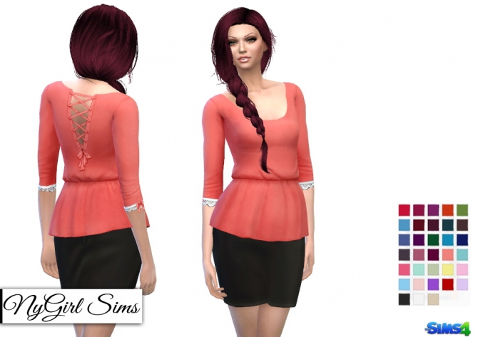 Corset Back Peplum Shirt at NyGirl Sims » Sims 4 Updates