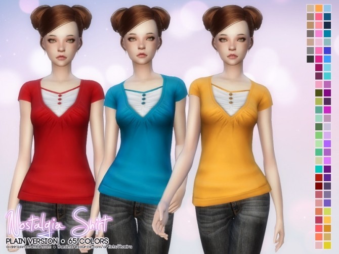 Sims 4 Nostalgia Shirt Plain version at Aveira Sims 4
