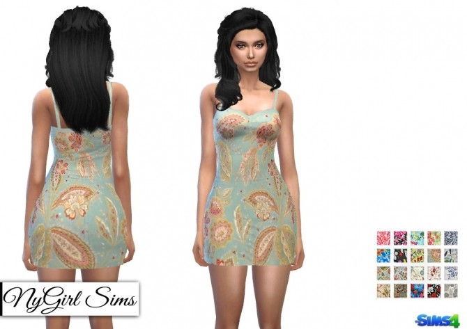 Sims 4 Floral Mini Dress at NyGirl Sims