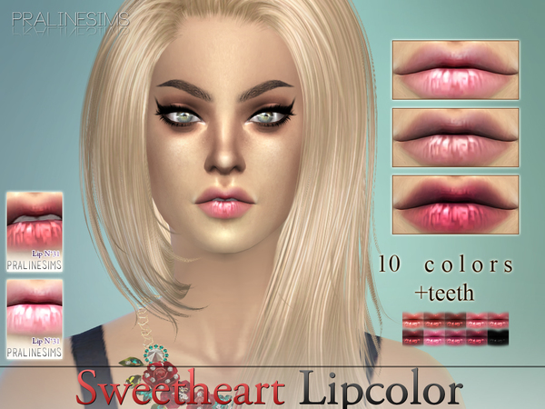 Sims 4 Sweetheart Lipcolor N31 +Teeth by Pralinesims at TSR