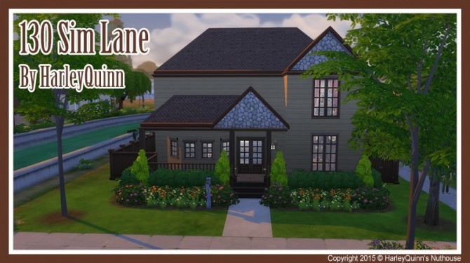 Sims 4 130 Sim Lane house at Harley Quinn’s Nuthouse