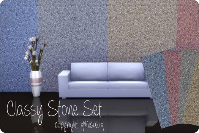 Sims 4 Classy Stone Wall Set at xMisakix Sims