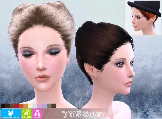 Sims 4 J115 Swan hair (Pay) at Newsea Sims 4