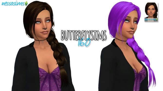 Sims 4 Butterflysims 160 hair edit at Nessa Sims