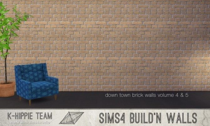 Sims 4 7 Brick Walls Down Town volume 4 & 5 at K hippie