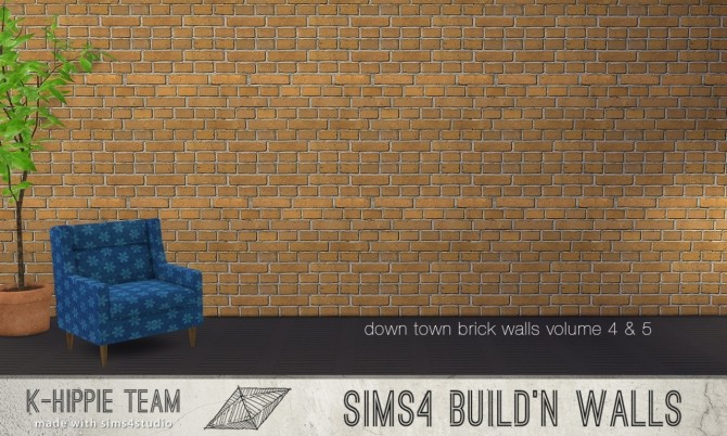 Sims 4 7 Brick Walls Down Town volume 4 & 5 at K hippie