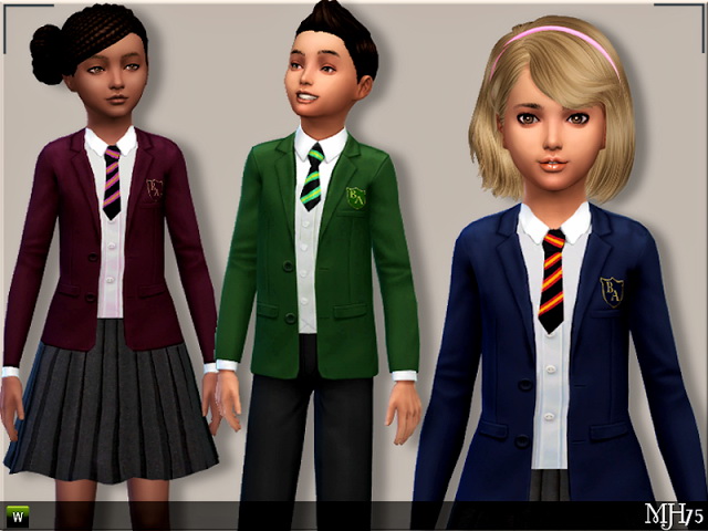 Sims 4 Child School Uniforms by Margie at Sims Addictions