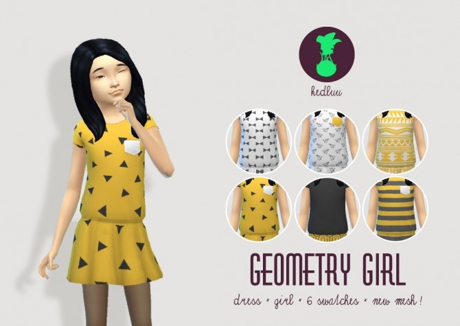 Sims 4 GEOMETRY GIRL dress at Kedluu