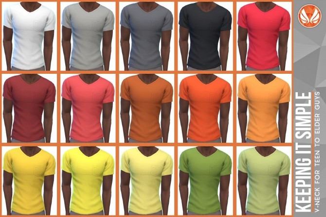 Sims 4 Keeping It Simple V neck Tee at Simsational Designs