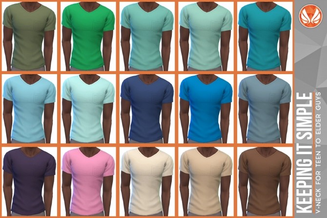 Sims 4 Keeping It Simple V neck Tee at Simsational Designs