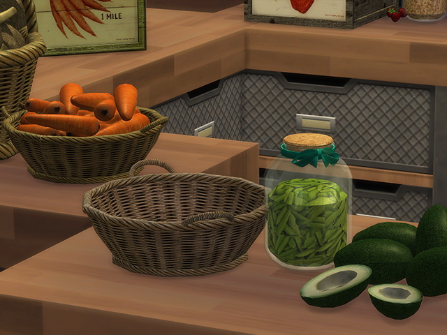 Sims 4 Country bio food Basket & Box by Kresten 22 at Sims Fans