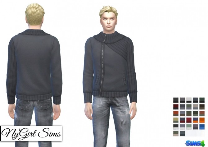 Sims 4 Zip Side Sweater in Dual Colors at NyGirl Sims