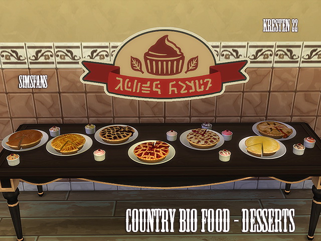 Sims 4 Country bio food Desserts by Kresten 22 at Sims Fans