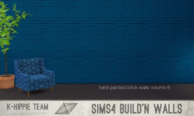 Sims 4 7 Brick Walls Hard Colours volume 6 at K hippie