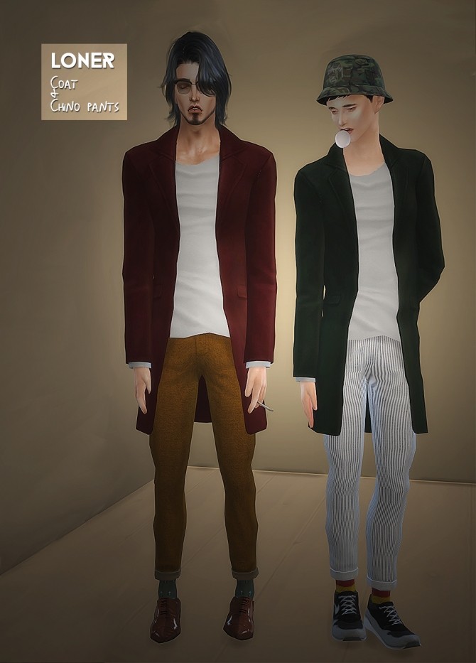Sims 4 Male Coat & Chino Pants at Loner
