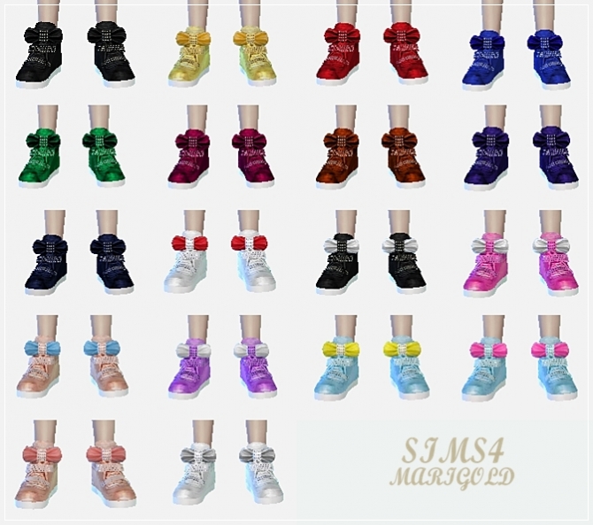 Child bow high top sneakers at Marigold » Sims 4 Updates