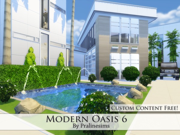 Sims 4 Modern Oasis 6 house by Pralinesims at TSR