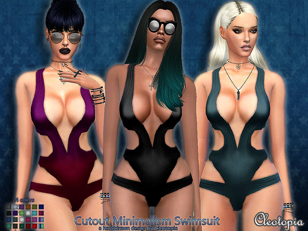 Sims 4 Cutout Minimal Swimsuit by Cleotopia at TSR