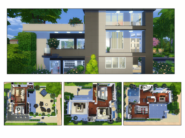 Sims 4 Black Red White modern loft by Danuta720 at TSR