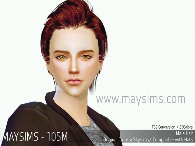 Sims 4 Hair 105 M (Skysims) at May Sims