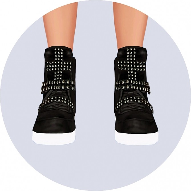 Sims 4 Male cross stud high top sneakers at Marigold