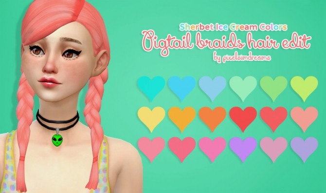 sims 4 pigtail with no bangs cc