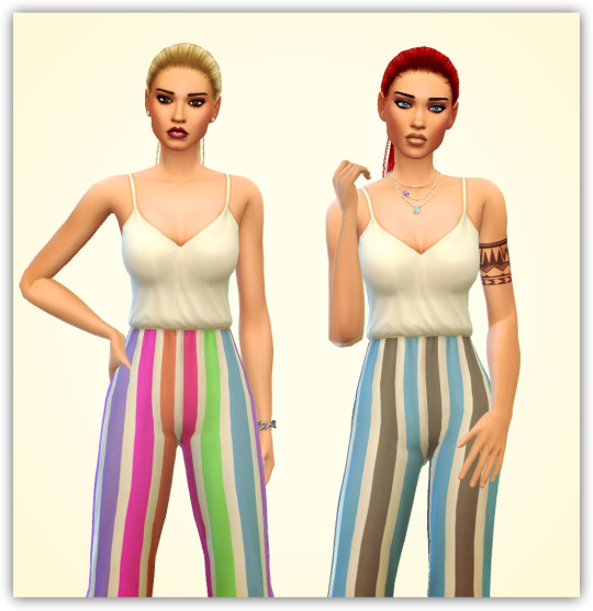 Sims 4 STRIPED JUMPSUITS at Maimouth Sims4