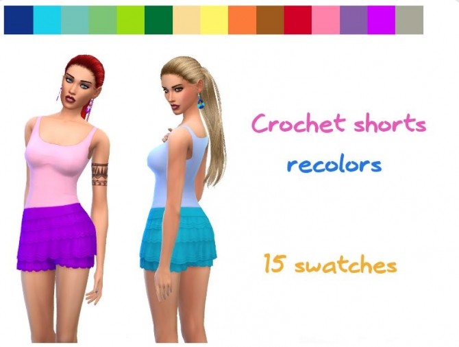 Sims 4 Crochet shorts recolors at Maimouth Sims4