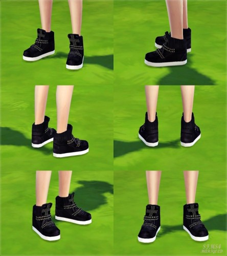 Female cross-stud high top sneakers at Marigold » Sims 4 Updates