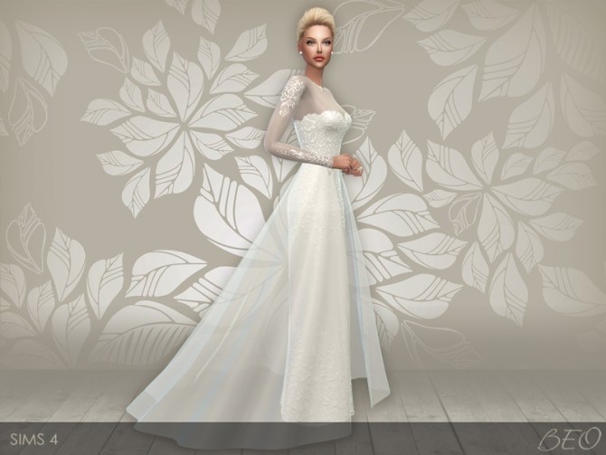 Sims 4 Wedding dress 28 at BEO Creations