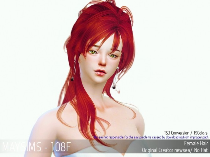 Sims 4 Hair 108F (Newsea) at May Sims