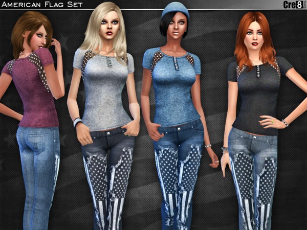 Sims 4 American Flag Set by Cre8Sims at TSR