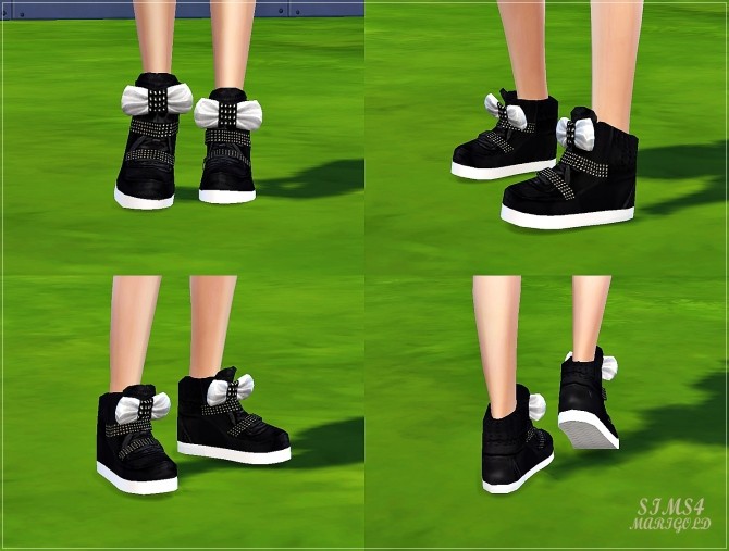 Sims 4 Bow high top sneakers at Marigold