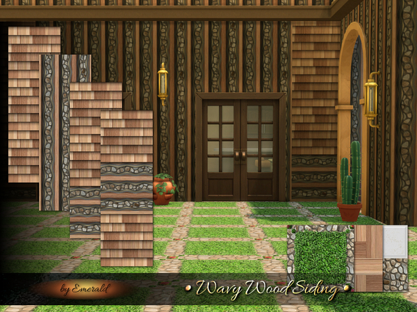 Sims 4 Wavy Wood Siding by emerald at TSR