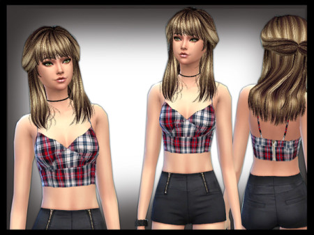 Checked crop Bralet by shanelle.sims at TSR
