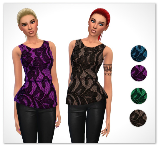 Sims 4 Peplum Laced Tops at Maimouth Sims4