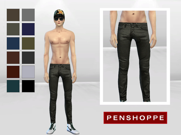 Sims 4 Korean Faux Leather Skinny Pants by McLayneSims at TSR