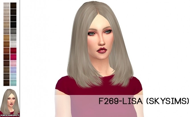 Sims 4 Skysims F296 + F111 hair retextures at Porcelain Warehouse