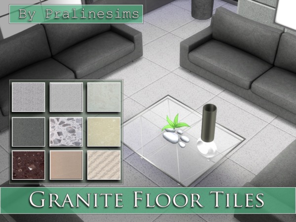 Sims 4 Granite Floor Tiles by Pralinesims at TSR